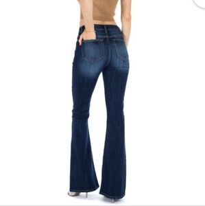 Kancan High Rise Dark Wash Flare Jeans Size XL NEW